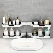 1pc Wall Mounted Triangle Storage Rack, Rotating Bathroom/Kitchen Shelf, Vanity Organizer - متعدد الألوان - مشاهدة 5