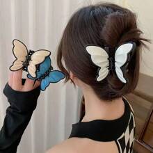 1/2/3 Peça(s) Presilha de Cabelo com Borboleta Bicolor na Moda, Acessório de Cabelo Fashionista Feminino, Adequado para Usar Presilhas de Borboleta em Qualquer Ocasião, Garra de Cabelo, Presilha de Mandíbula, Presilha de Cabelo, Clipe de Cabelo, Presilha de Cabelo