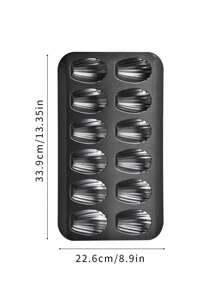 1pc, Madeleine Baking Pan, 33.9cm X 22.6cm, 12 Cavity Madeleine Mold Makes 12 Madeleine Cookies, Nonstick Tea Cake Pan For Madeleines, Cakelet Pan, Warp-Resistant Carbon Steel Madeline Pans