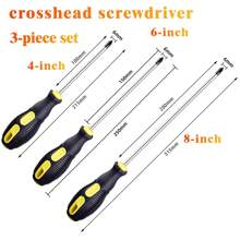6pcs Magnetic Screwdriver Set, S2 Alloy Steel, 3 And 3 Flat Head Professional Cushioned Handle Screwdriver Set, Professional Repair Tool