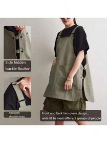 1pc Workwear Apron, Water-Resistant Men's And Women's Cover Up, Kitchen, Home Use, Coffee Shop, Work Clothes
