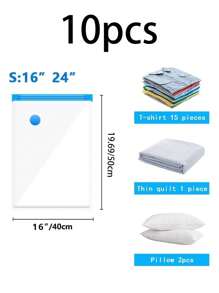 11 pièces Sacs de scellage sous vide pour voyages estivaux, sacs de rangement sous vide en plastique PVC transparent, sacs de rangement sous vide pour vêtements, essentiels de rangement gain de place, sacs de stockage sous vide grande capacité, sacs de rangement sous vide pour vêtements à la maison, sacs de stockage sous vide pour voyages, sacs de stockage sous vide anti-moisissure et anti-poussière, pour couettes, vêtements, chaussures, sous-vêtements