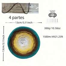 300g Colorful Pure Cotton Cake Gradient Cotton Rainbow DIY Scarf Shawl Skirt Wool Yarn Crochet - Multicolor - View 10