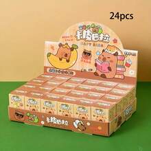 24pcs Cute Capybara Fun Punch Activity Set, Party Favors, Home Decoration Box, Great For Students And Animal Lovers, Ideal Christmas And Halloween Gifts, Perfect Christmas And Birthday Gifts