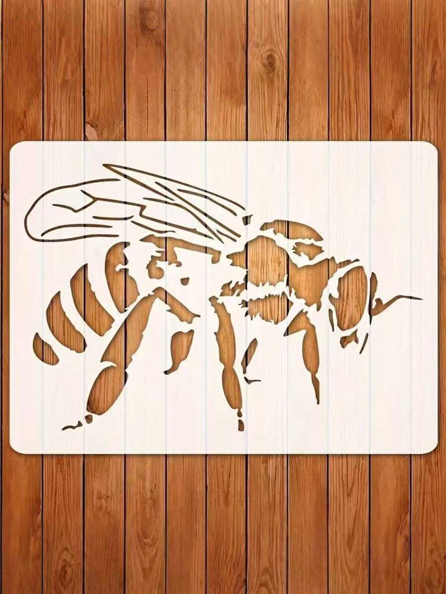 1 Stück wiederverwendbare Malvorlage mit Bienen-Design, Größe A4, geeignet für Insekten, DIY Basteleien, Stoff, Leinwand, Holzwände, Heim- und Möbeldekoration