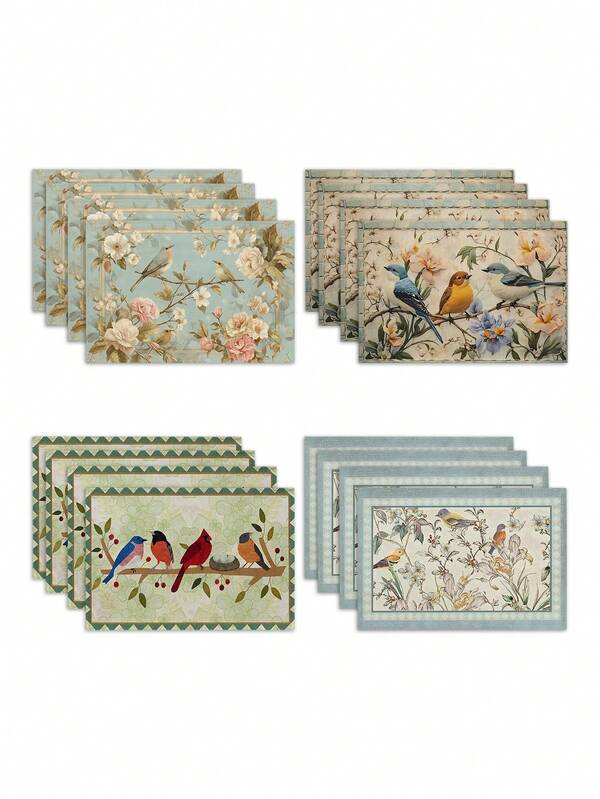 1 buc/2 buc/4 buc/6 buc - Covoraș de masă cu model retro de trandafiri și flori, acuarelă, model mare de flori, suport de pahare izolat pentru bucătărie, cu imprimeu floral frumos, covoraș de bucătărie occidental rezistent la căldură, potrivit pentru acasă, hotel, restaurant, festival, decorarea mesei de petrecere