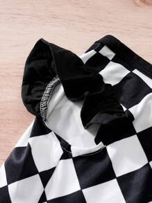 1pc Rhombus Pattern Cap Sleeve Pet Clothes, Outfit For Cats & Dogs