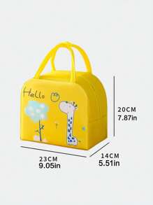 1pc Cartoon Pattern Insulated Lunch Bag, Soft Corduroy Lunch Box, Leak-Proof Thermal Lunch Bag Large Capacity Lunch Tote, Waterproof Lunch Container, Cosmetic Case, Travel Toiletry Bag, Cosmetic Travel Pouch