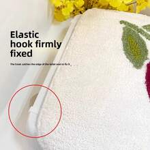 1pc Cherry Pattern Plush Bath Mat, 50x62cm (19.7x24.4 Inch), Soft, Machine Washable, Bathroom Bedroom Living Room Kitchen Entrance Door Rug, Thick Non-Slip Absorbent Soft Bathroom Toilet Lid Cover Room Decor Bathroom Accessories Back To School Bathroom Kitchen Decor - Multicolor - View 9