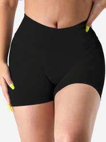 2 Peças (Cor Sólida e Tie Dye) Shorts Esportivos Femininos de Ioga e Academia, Fitness, Sem Costura, Controle da Barriga, Levantamento do Bumbum, Secagem Rápida, Alta Elasticidade