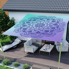 1 Pc Multi Color Dazzle Pattern Fresh, Light And Simple Style Outdoor Multi-Purpose Sunshade Polyester Screen Printing Camping, Picnic, Beach Use