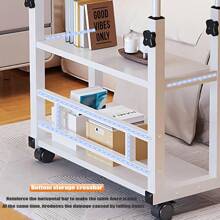 1 Mobile Multi-Purpose Computer Desk, Home Bedroom Bedside Desk Computer Desk, Bedroom, Living Room Dormitory, Lazy Simple Student Writing Desk, Movable And Adjustable Height Laptop Desk, Wheels Can Rotate 360%