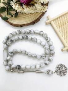 45 件亚克力仿树脂 Tasbih 穆斯林念珠玫瑰经手链项链，适合日常礼拜 - 彩色 - 查看 3