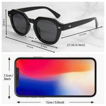 1 pieza Gafas de sol ovaladas vintage unisex marcos sencillos en negro y carey rojo, adecuadas para conducir, viajar, vacaciones, casual, actividades al aire libre, fiestas diarias, también se pueden usar como accesorio y pasador para el cabello