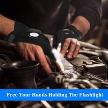 LED Flashlight Gloves, Gifts For Men Him Boyfriend Husband, Cool Gadget Finger Lights Waterproof For Camping Fishing Repairing, Fathers Day Christmas Birthday Gift - Black - View 2