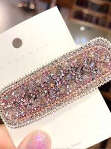Water Drop Design Rhinestone Hair Clip, Shiny Hairpins For Bangs, Bun, Decorative Hair Accessories For Girls