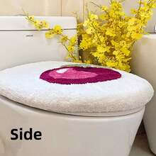 1pc Cherry Pattern Plush Bath Mat, 50x62cm (19.7x24.4 Inch), Soft, Machine Washable, Bathroom Bedroom Living Room Kitchen Entrance Door Rug, Thick Non-Slip Absorbent Soft Bathroom Toilet Lid Cover Room Decor Bathroom Accessories Back To School Bathroom Kitchen Decor - Multicolor - View 8