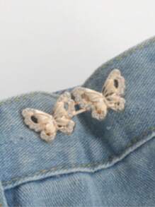 1 Pair Butterfly Waist Shaping Belt Buckles, Detachable Seamless Zinc Alloy Denim Buckle Waistband Adjuster