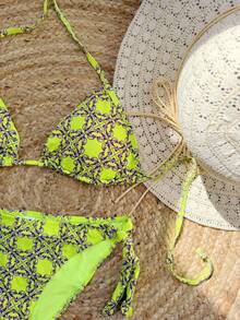 Women Bikini Sets - 青檸色 - 查看 3