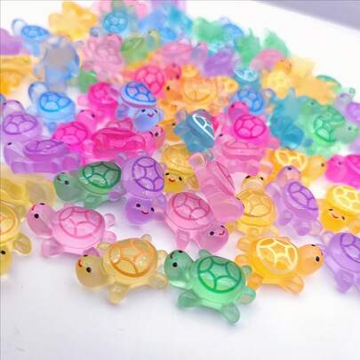 10/30/50pcs DIY Mini Turtle Statues, Glow In The Dark Mini Resin Turtle Toys, Small Glowing Sea Creatures, Suitable As Holiday Gifts, Stocking Stuffers, Party Favors, Pranks, Landscape Garden Decor