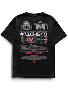 Camisa T unisex. Para hombres. Manga corta. Camisa T de manga corta. Ropa de primavera. Ropa de verano. Prenda de vestir. Prenda superior. Ancha. Silueta grande. Diseño con estampado. Obsequio. Regalo. Estilo street. Primavera. Verano. Otoño. Invierno. Para hombres. - Negro - Ver 1