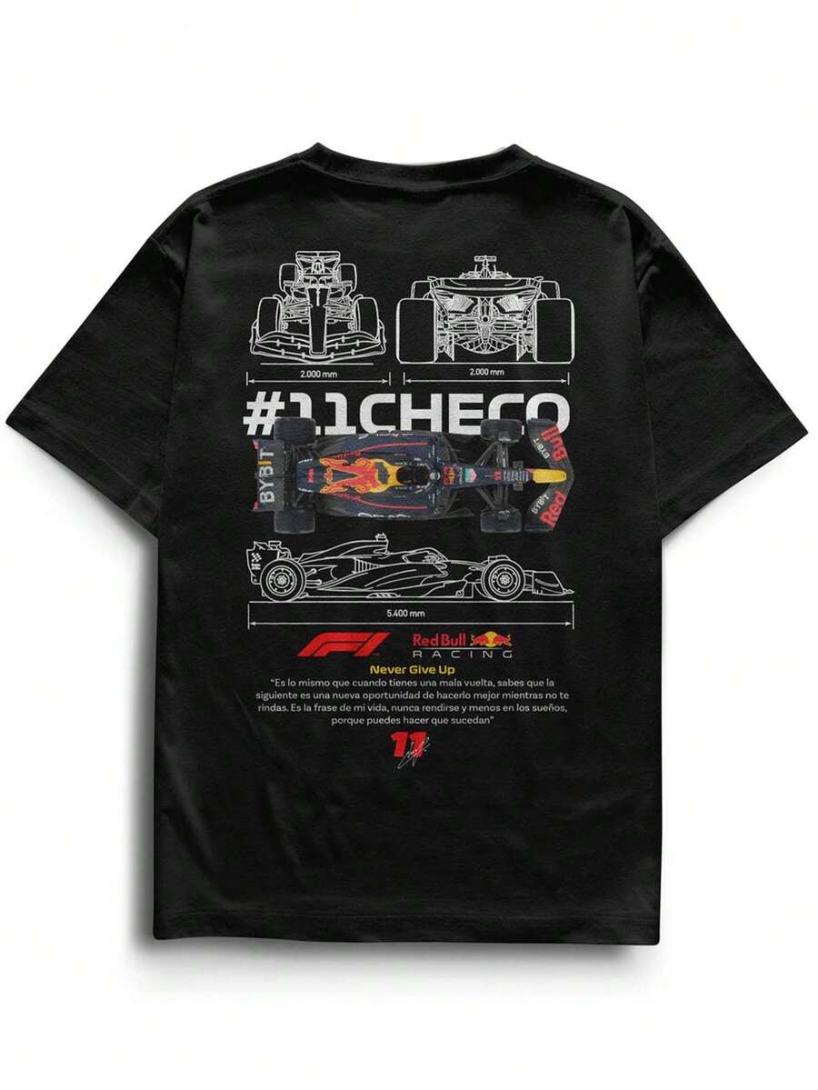 Camisa T unisex. Para hombres. Manga corta. Camisa T de manga corta. Ropa de primavera. Ropa de verano. Prenda de vestir. Prenda superior. Ancha. Silueta grande. Diseño con estampado. Obsequio. Regalo. Estilo street. Primavera. Verano. Otoño. Invierno. Para hombres. - Negro - Ver 1