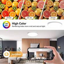 Bluetooth Smart Ceiling Light, RGB Dimming, Alexa Voice Control, Decorative Ceiling Panel Light, Large Size Panel, 220V Remote Control LED Ceiling Light, 1pc/2pcs Set, 3-Color Adjustable/RGB Adjustable, Suitable For Bedroom/Kitchen/Living Room/Kids Room/Entrance/Closet/Garage/Corridor/Entertainment Room/Computer Room/Hallway/Dressing Room/Rental House/Small Room/Streaming Room, Select Appropriate Size Based On Usage Needs - Ceiling Light Remote Control - View 8