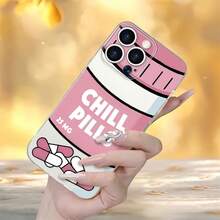 Funda para teléfono móvil "Chill Pills", decorada con diseño de frasco de pastillas y cápsulas, adecuada para modelos 16, 15, 14, 13, 12 y 11 Pro, fabricada en material TPU y ofrece protección anti-golpes. Ideal para regalar a familia, amigos, niños, cumpleaños, primavera, vacaciones, novios, novias y San Valentín. - transparente - Ver 5
