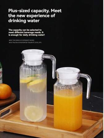 1 Juice Can With Handle - Heat-Resistant, 600ml/800ml/1.1L Multi Specification Large Capacity Container - Used For Iced Tea, Beverages, Water - Suitable For Home, Office, And Refrigerator - Perfect Gift For Home And Daily Use