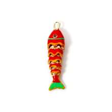 1 Pc Brass Ocean Jewelry 3D Fish Animal Movable Pendants 18K Plated Enamel Charms For Necklace DIY Jewelry