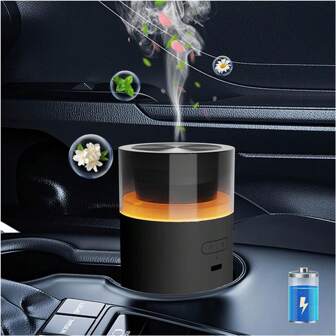 1 pezzo Diffusore di aromi per oli essenziali, con batteria ricaricabile integrata da 3000mAh, diffusore portatile senza fili di nebbia fredda per aromaterapia, con accensione/spegnimento automatico, modalità timer da 4/8 ore, per casa, ufficio, viaggi