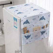 1 Stück, Haushalts-Kühlschrankstaubschutz, Aufbewahrungshängetasche, Aufbewahrungstasche, staubdicht, wasserdicht, ölbeständiger Kühlschrankabdecker-Handtuch, Home Fabric Staubtasche, Kühlschrankstaubdeckbezug, leicht luxuriöse hochwertige Doppeltür-Gefrierschrank-Waschmaschinen-Abdeckung Tuch
