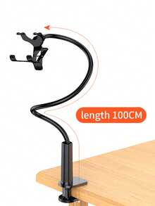 Adjustable Phone & Tablet Stand, 28.34/39 Inch Flexible Arm, 360° Rotatable Dual Clamps, Plastic Spiral Base, Desktop & Bedside Mount, Suitable For Live Streaming, TV And Slouchy Use - Reinforced - View 8