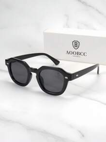 1 pieza Gafas de sol ovaladas vintage unisex marcos sencillos en negro y carey rojo, adecuadas para conducir, viajar, vacaciones, casual, actividades al aire libre, fiestas diarias, también se pueden usar como accesorio y pasador para el cabello