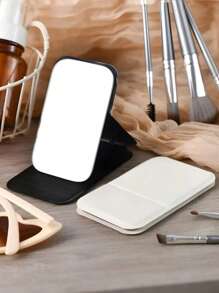 1 szt. składane przenośne lusterko do makijażu ze stojakiem, lusterko podróżne, narzędzie kosmetyczne, lusterko toaletkowe, lustro do makijażu stołowego, kompaktowe składane kieszonkowe lusterko do makijażu, prostokątne małe minimalistyczne składane lusterko do makijażu do podróży, kompaktowe, składane, urocze kieszonkowe lusterko, składane ręczne lub na biurko, odpowiednie do akademika, biura i podróży, damskie kompaktowe lusterko, Quick Touch - najlepszy prezent na urodziny, ukończenie szkoły