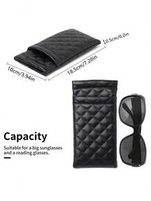 MIYIN 1 Piece Soft PU Double Glasses Case Sunglasses Pouch Holder Organizer Storage For Daily- Portable Squeeze Top Leather Glasses Case Minimalist Solid Color Argyle Anti-Scratch Glasses Storage Bag Eyewear Accessories Sunglasses, Sunglasses, Reading Glasses, Myopia Glasses, Astigmatism Glasses Storage Bag For Men And Women Back To School School Bag Travel Essentials Travel Organizer For Beach Summer Vacation Travel Accessories Travel Bag Vacation Holiday School Stuff Sunglasses Women
