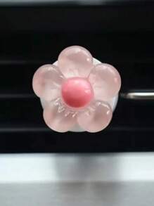 Women's Car Accessories - Floral Air Vent Clip, Decorative Car Interior Accessories In Various Colors With Transparent Floral Design