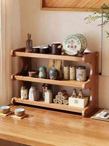 1pc Multi-Layer Desktop Storage Organizer Rack Cup Holder Organizer Rack Retro Creative Practical Office Dining Table Decor Student Dorm Office Supplies Home Rental Furniture