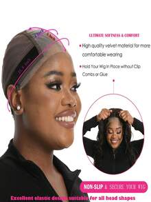 2025 New Adjustable Skin Friendly Lightweight Breathable Wig Grip Cap For Keeping Wigs In Place Medium Size Non Slip Cap Let Your Wig Be Glueless For Women Daily Wear Excellent Elastic Design Suitable For All Head Shapes - Brown - View 7