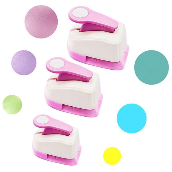 3 Pcs Circle Cutter Paper Hole Cutter Punch DIY Punches Punchers 5/8 Inch 16mm 1 Inch 25mm 1.5 Inch 38mm Circle Punching Tool Set Suitable For School Students Paper Art Craft Scrapbooking Cardmaking Fashion Daily Shapes Holes Portable Photo