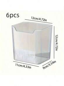 6 pezzi set di organizer per frigorifero in plastica trasparente - contenitori di conservazione della freschezza per cucina e sala da pranzo, ideali per frutta, verdura, snack e spezie, organizzatori e contenitori per frigorifero