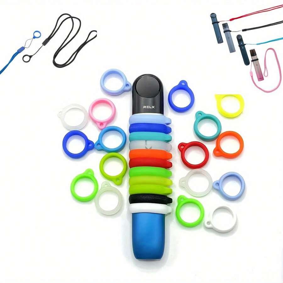 5pcs Adjustable Silicone Anti-Lost Vape Ring - DIY Compatible, Fits All Colors, Multi-Functional Accessory - Multicolor - View 1