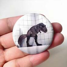 58mm Funny Cat Dog Tyrannosaurus Rex Jellyfish Beaver Brooch Badge Student School Bag Decoration Abstract Badge Pendant Gift