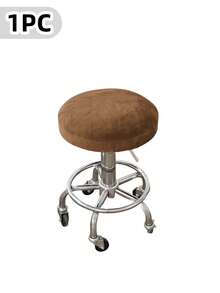 带松紧带的弹力沙发套，可洗靠垫保护套，适用于厨房、餐厅、家居装饰 - 适用于标准吧台凳和圆形座椅、厨房柜台凳，经典圆形设计，仿羊毛质感圆形凳子套 11.8-15.7 英寸/30-40 厘米吧台凳套天鹅绒，圆形滚动椅套，适用于带轮凳子 - 彩色 - 查看 14