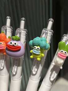 1/5/10pcs Random Vegetable-Shaped Pen, High-Quality Writing Pen With 0.5mm Tip, Black Ballpoint Pen For Students