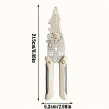 8.5" Multi-Functional Stainless Steel Wire Cutter And Stripper Plier - Industrial Grade, Metal With Serrated Grip, For Cutting, Stripping, Crimping - Suitable For Household And Professional Use, Professional-Grade Jaws | Serrated Grip | Metal Cutter