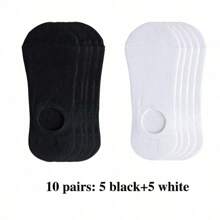 5 Pairs Men's Summer Socks, Men's Short Socks, Thin Short Socks, Silicone Non-Slip Invisible Socks, Men's Low-Cut Loafer Socks, (Bulk Without Card Stock)