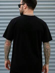 Kit Camiseta Algodão + Short Tectel Los Angeles Verão Combo Camisa 100% Algodão Linha Premium - Preto - Visão 2