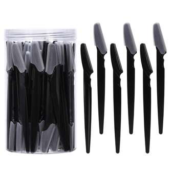 66/40/30/12/6/3 pièces Set de rasoirs à sourcils en acier inoxydable avec protections pour hommes et femmes Navaja - Outil de dermaplaning exfoliant - Kit de rasage multifonction pour le corps, le visage, les sourcils - Outil de toilettage de précision pour les sourcils, tondeuse à barbe, convient pour une utilisation et un voyage et barberie