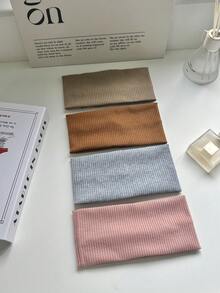 1/3/4/5条装街头运动针织弹力头带，适合日常瑜伽和户外运动，秋冬季发带发饰，女士度假装扮优雅围巾女士头巾柔软头巾